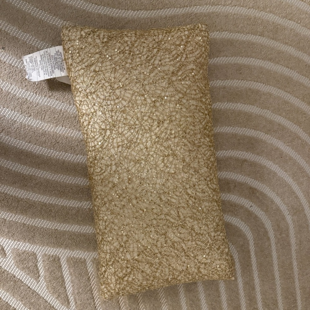 Gold Textured Decorative Pillow